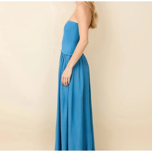 SOLID & STRIPED Strapless Soglio Dress French Blue Small - Picture 3 of 10